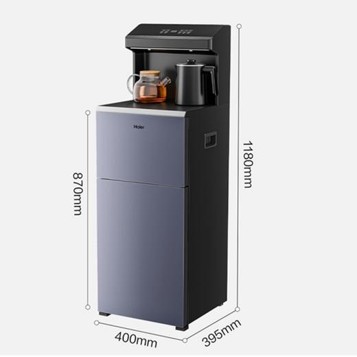 海尔茶吧机Z50 壶满即停加热壶，防干烧、防溢水； 食品级304不锈钢一体成型加热壶； 食品级管路，饮用更放心； 彩晶钢化玻璃面板； 13档加热温度可调; 1-24h保温可调； 高原沸点自动识别； 商品图7