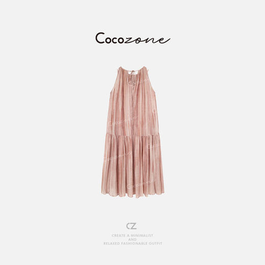 COCO ZONE 刘一一 大理石纹理艺术氛围垂感裙摆连衣裙CD1A0935 商品图1