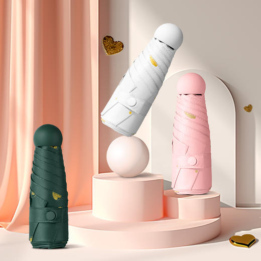 便携雨伞迷你小巧五折伞男女胶囊伞晴雨两用女防晒遮阳太阳伞 商品图0