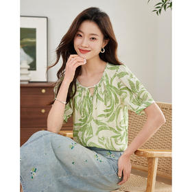 【专属特价】熙世界清新减龄小衫女2025夏款宽松舒适衬衫