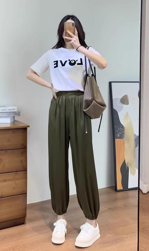 无敌舒适醋酸裤请在三伏天穿堪比真丝垂顺抗皱高腰9分灯笼裤 商品图6