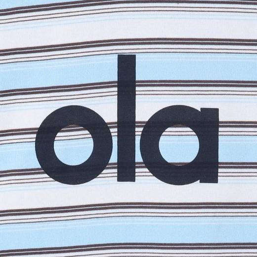 T3583夏季高级感新款男士小清新条纹字母印花短袖T恤情侣宽松圆领上衣 商品图3