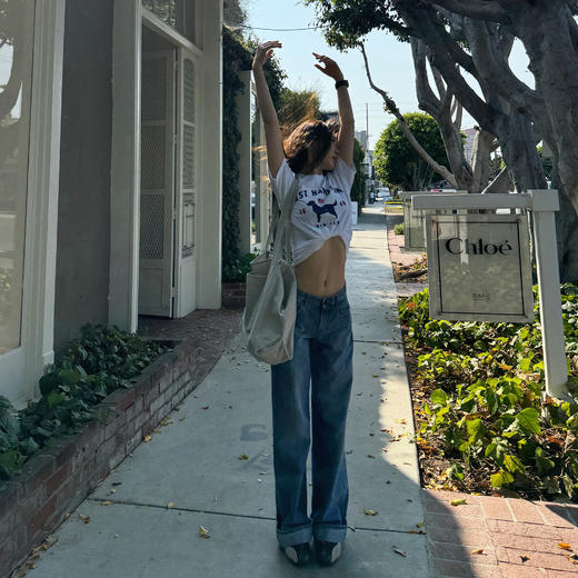 ROMI STUDIO 美式复古字母印花大容量单肩手提帆布包 RWBLP31751 商品图3