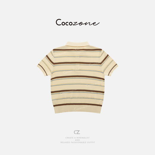 COCO ZONE 刘一一【100棉】Polo领精致纽扣毛织短袖CD1A0936 商品图4