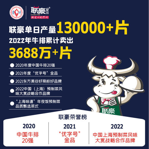 联豪食品黑椒牛仔骨200g*6包 商品图1