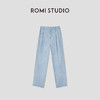ROMI STUDIO 简约复古环保洗水  棉质浅蓝直筒牛仔裤 RWCSXD2857 商品缩略图1