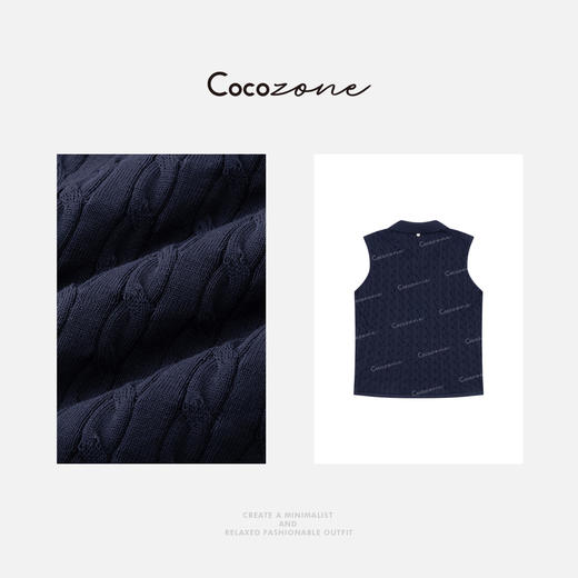 COCO ZONE 刘一一  POLO领日常简约复古条纹毛织背心CD2A1239 商品图2