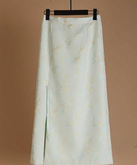 竹溪清浅.侧开叉半裙 商品图0