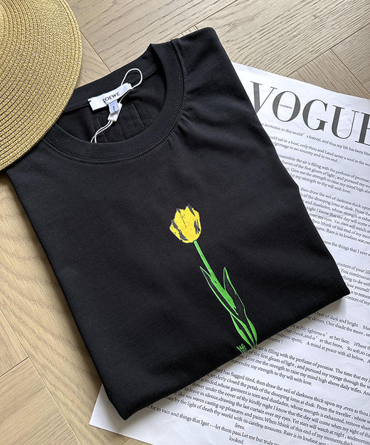现货 THS-限时 loe家 情侣款 极简美学 暗夜花语 柔软棉质T恤 QH460 商品图2