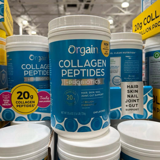 美国直邮特价340元🉐包税包邮到手🔥ORGAIN 胶原蛋白胜肽➕益生菌粉，每罐726g，滋养肌肤头发指甲，呵护骨骼 商品图0