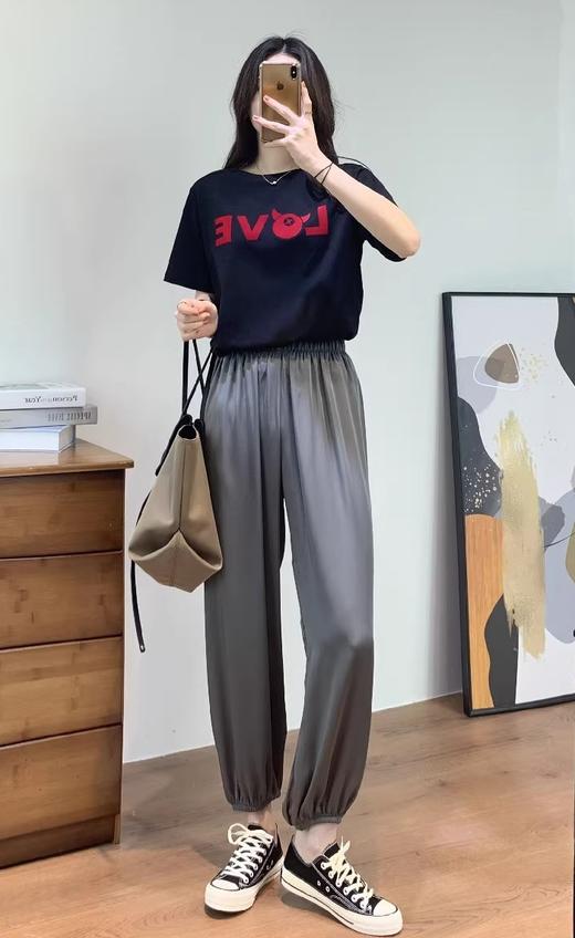 无敌舒适醋酸裤请在三伏天穿堪比真丝垂顺抗皱高腰9分灯笼裤 商品图4