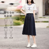 熙世界法式深蓝色半身裙女春夏新款复古梨形身材显瘦中长款A字裙 商品缩略图2