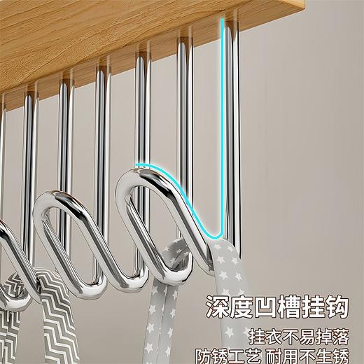 （2只装）8钩木质多用收纳架 内衣吊带帽包围巾衣架收纳神器挂钩晾衣架 商品图3