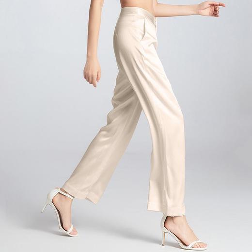 「高货oyg」全新升级【铂金会员349/天猫469/差价120】(01845)洛诗琳气质真丝直筒西装裤2025夏季桑蚕丝休闲阔腿裤女 商品图2