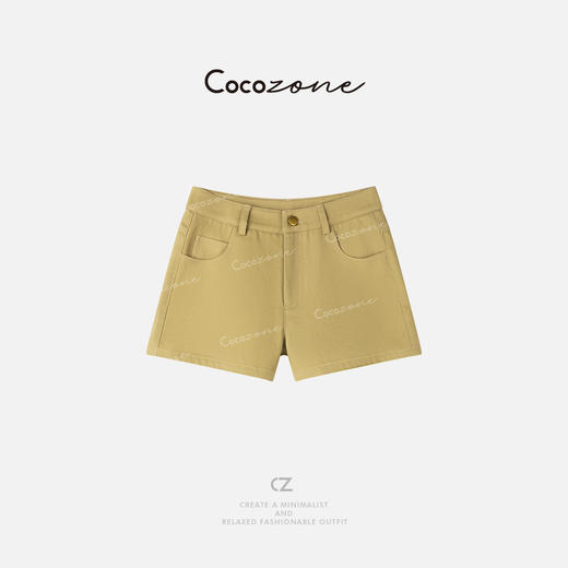 COCO ZONE 刘一一 【100棉】卡其色简约时尚休闲短裤CD1A0513 商品图0