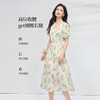 【专属特价】熙世界【植物系碎花】收腰显瘦V领连衣裙女夏季温柔风泡泡袖裙子 商品缩略图2
