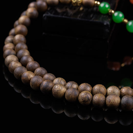 XY0357沉香+月光石碧玉南红项链 商品图5