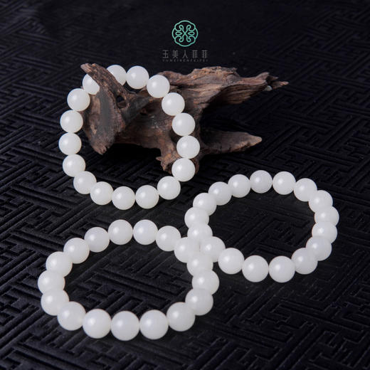 D和田玉单圈-白玉圆珠手串12 商品图0