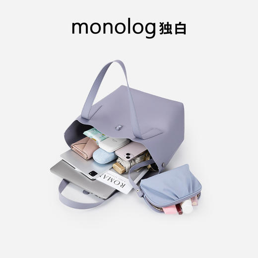 独白x卡拉羊大容量超轻托特超纤皮耐磨女士包包单肩手提包D4513 商品图6