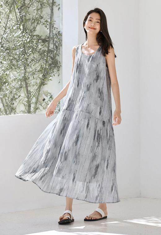 夏日清凉背心天丝水墨晕染连衣裙 商品图2