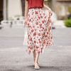 【专属特价】熙世界红色木棉印花半身裙女2025夏季新款法式假日风垂感a字伞裙 商品缩略图4