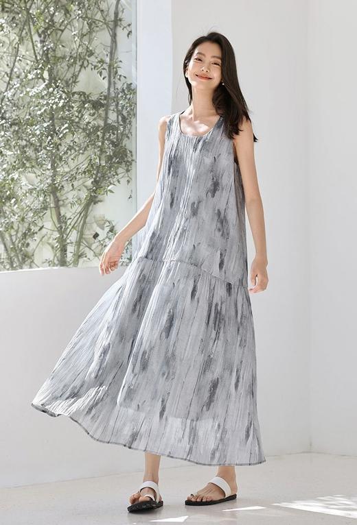 夏日清凉背心天丝水墨晕染连衣裙 商品图8