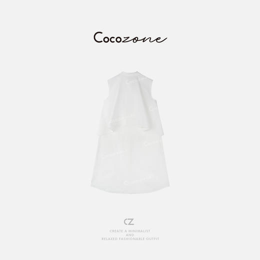 COCO ZONE 刘一一 【100棉】法式半开领无袖连衣裙ACD2A0387 商品图3