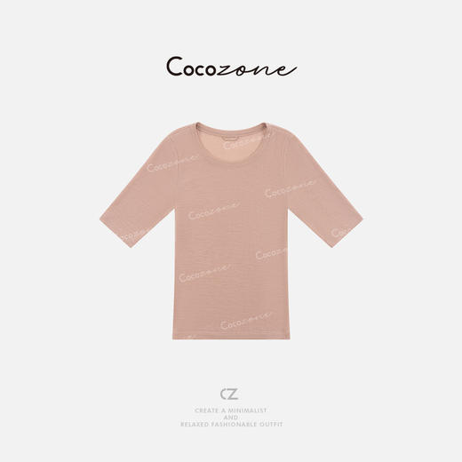 COCO ZONE 刘一一  【100羊毛】圆领高弹针织T恤CD2A1191 商品图0