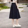 熙世界法式深蓝色半身裙女春夏新款复古梨形身材显瘦中长款A字裙 商品缩略图4