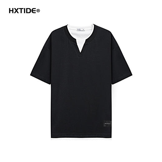 【新品上新】HX 夏季V叉圆领短袖T恤微宽松版型S102522274101 商品图0