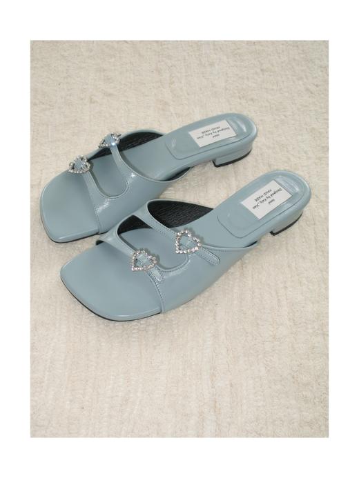 爱心钻扣方头高跟凉鞋 商品图5