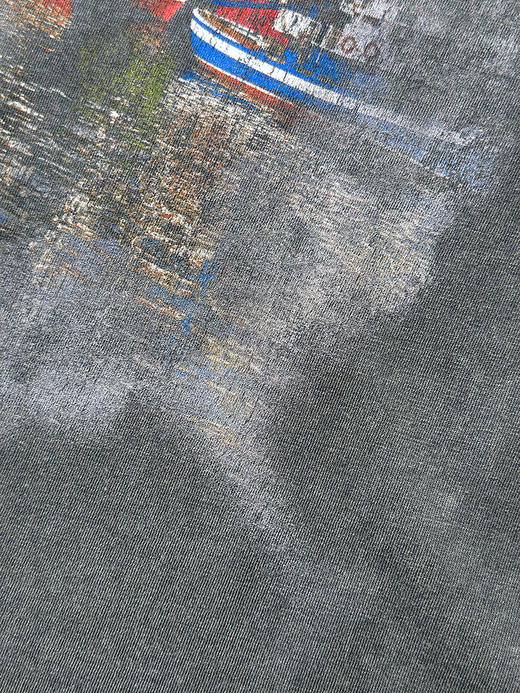 现货 THS-限时 巴黎家 情侣款 高街腔调夜景数码印花乘以染色水洗做旧T恤 QH458 商品图5