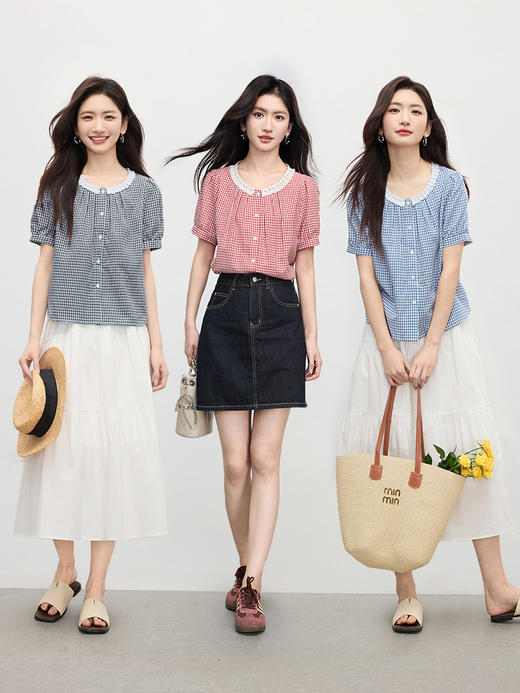 【周四狂欢价】熙世界白色a字半身裙女设计感2025春秋新款高腰宽松层叠蛋糕裙子 商品图2