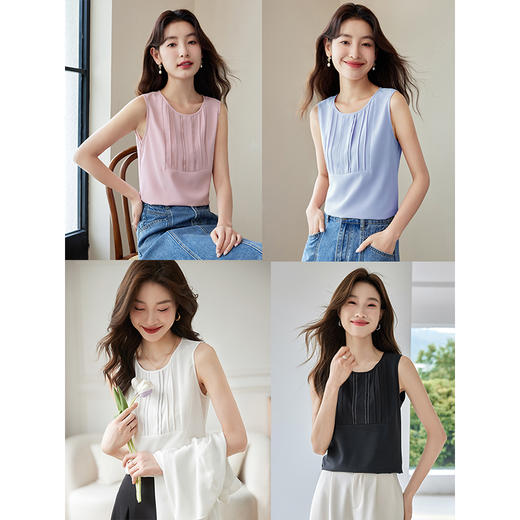 【专属特价】熙世界夏季小背心上衣新款内搭打底衫外搭西装吊带外穿无袖小衫 商品图1
