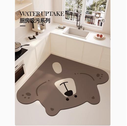 慢说卡通厨房速干地垫防滑吸水可擦硅藻泥吸水垫门口耐脏脚垫免洗地毯 商品图0