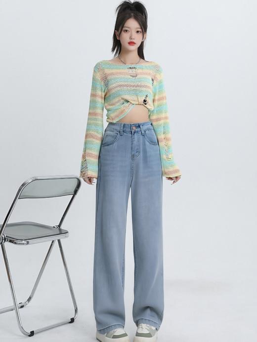 【牛仔系】5221简约夏季薄款天丝牛仔裤-喜出 商品图0