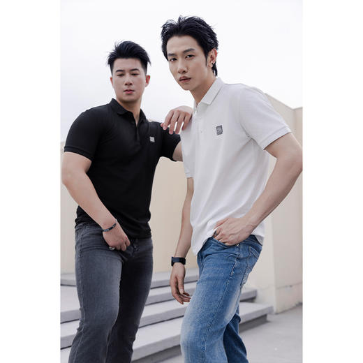 【新品上新】HX 夏季翻领短袖T恤合体版型S102423007101/02/03POLO杉 商品图1