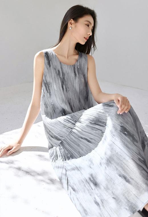 夏日清凉背心天丝水墨晕染连衣裙 商品图4