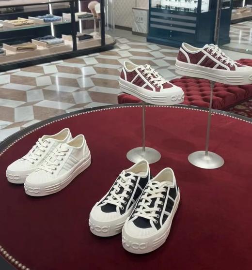 力荐单品   双G印花厚底帆布鞋  胶囊系列  厚底休闲鞋系带板鞋 商品图0