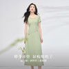 【专属特价】熙世界嫩绿色钉珠U领短袖连衣裙女高级感气质长裙子2025夏天新款 商品缩略图2