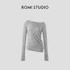 ROMI STUDIO“知性优雅”100%莱赛尔花纱斜肩套头针织衫 RWCRST3415 商品缩略图0