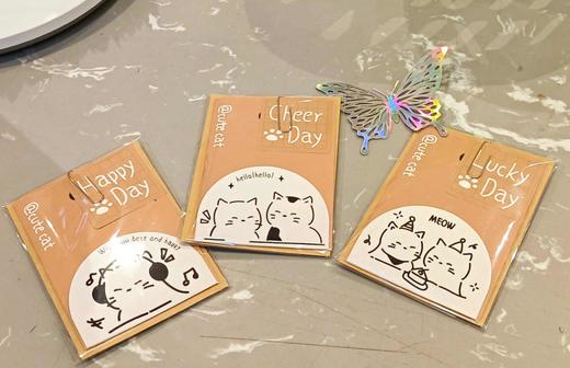 青壹坊 松弛咪咪迷你万用卡贺卡（图案随机） 商品图0