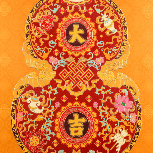 大吉福禄 五行葫芦系列 铜雕艺术画 商品图13