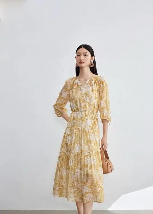 LPIUTY品牌直发！漾夏花叙～桑蚕丝印花连衣裙 C1225043 商品图0