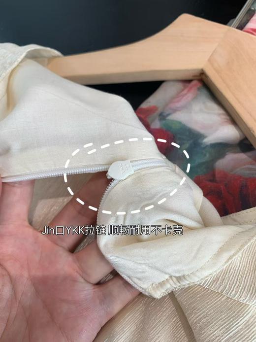 时髦洋气复古蔷薇印花伞裙高腰显瘦小A字半身裙 商品图13