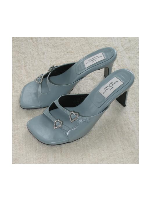 爱心钻扣方头高跟凉鞋 商品图1