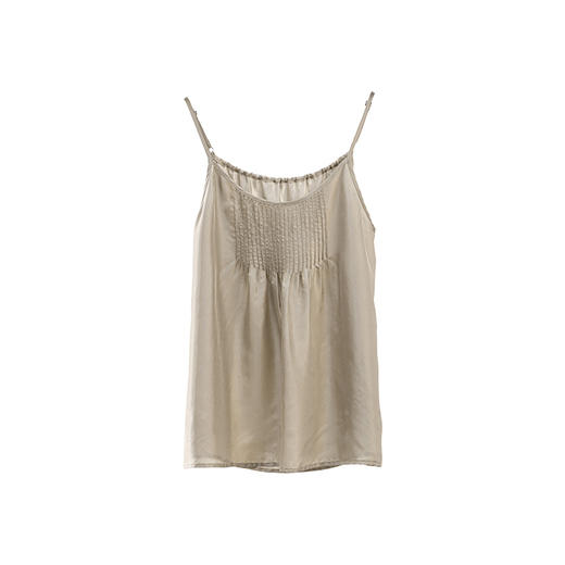 绽放女装363朵/【甜茶系列】真丝可调节肩带细塔克捏褶吊带背心夏 商品图4