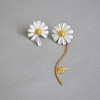 欧美小众设计~白色烤漆小雏菊花朵不对称925银针耳环耳钉耳饰 商品缩略图6