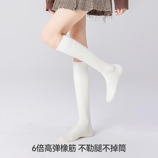 左分之右秋冬季加绒加厚保暖毛圈10A抗菌防臭小腿袜纯色简约长袜 商品图2