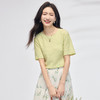 【专属特价】熙世界欧若风圆领正肩T恤女短袖2025夏日新款独特别致肌理感上衣 商品缩略图4